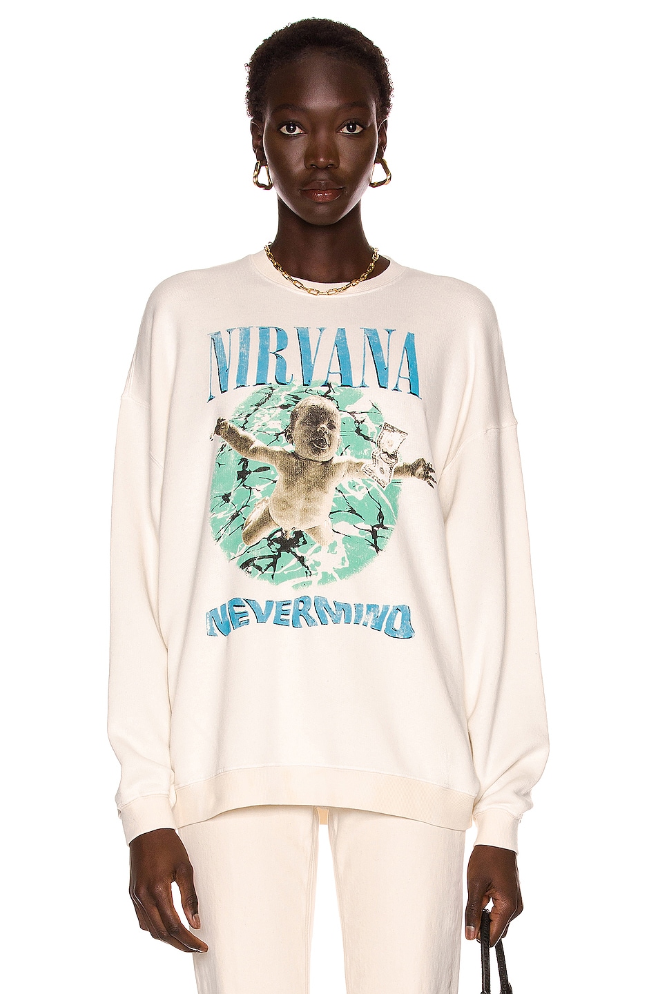 Image 1 of R13 Nirvana Nevermind Album Cover Sweatshirt in Ecru