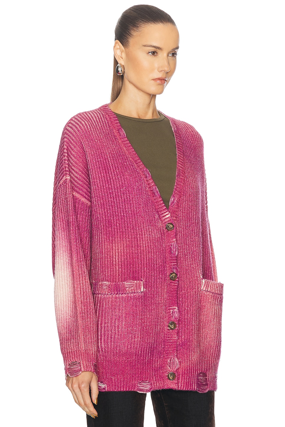 Shop R13 Oversized Cardigan In Raspberry Print