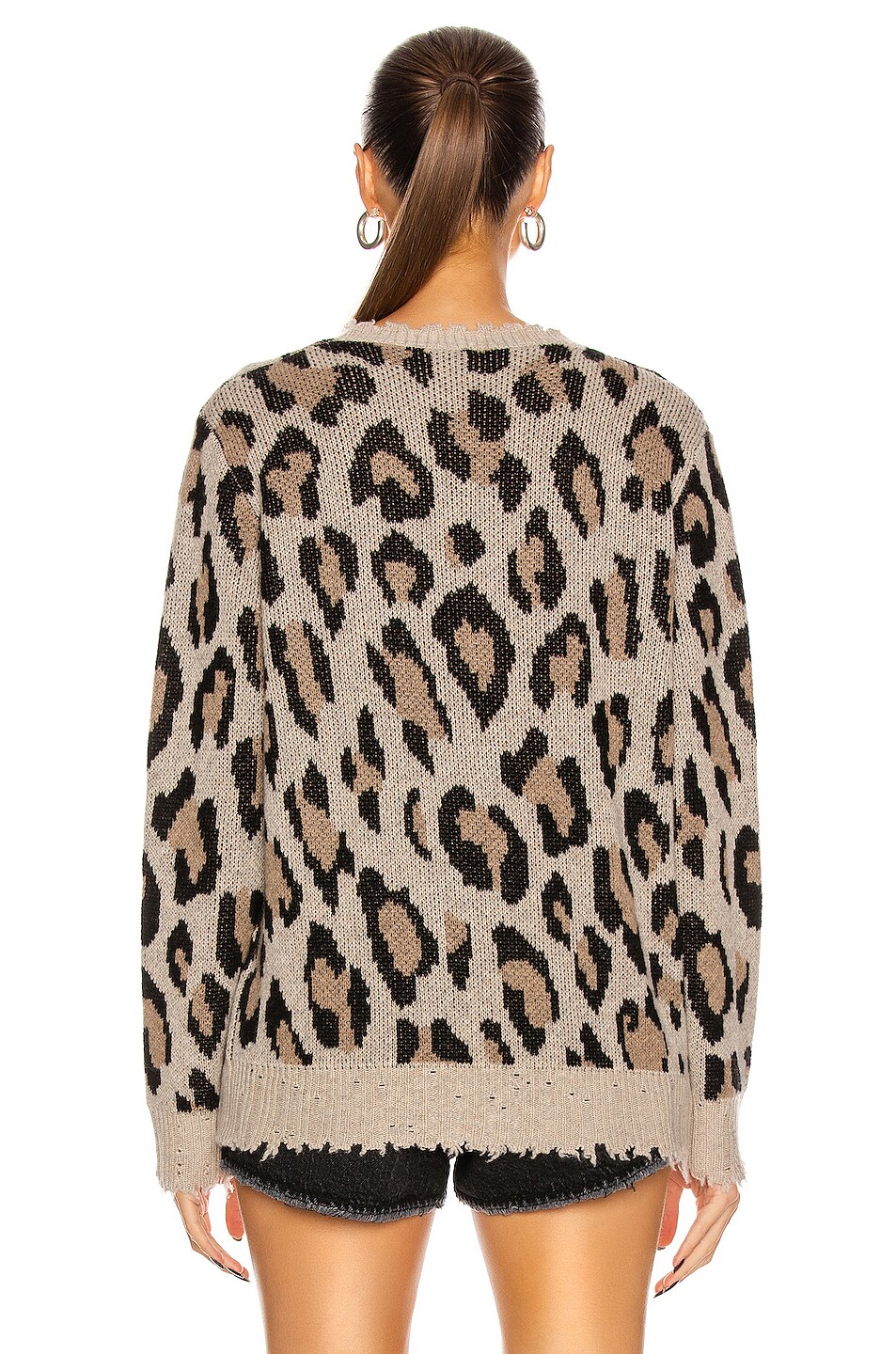 R13 Leopard Cashmere Crewneck Sweater in Leopard FWRD