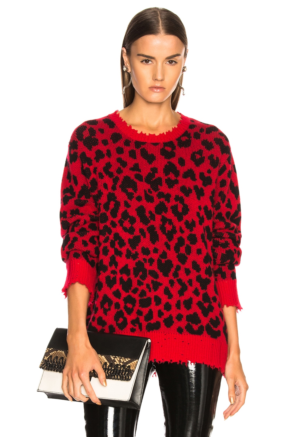 Image 1 of R13 Leopard Sweater in Red Leopard