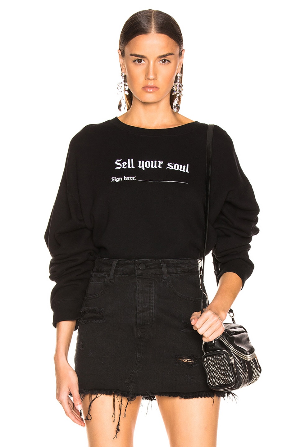 Image 1 of R13 Sell Your Soul Sweatshirt in Black