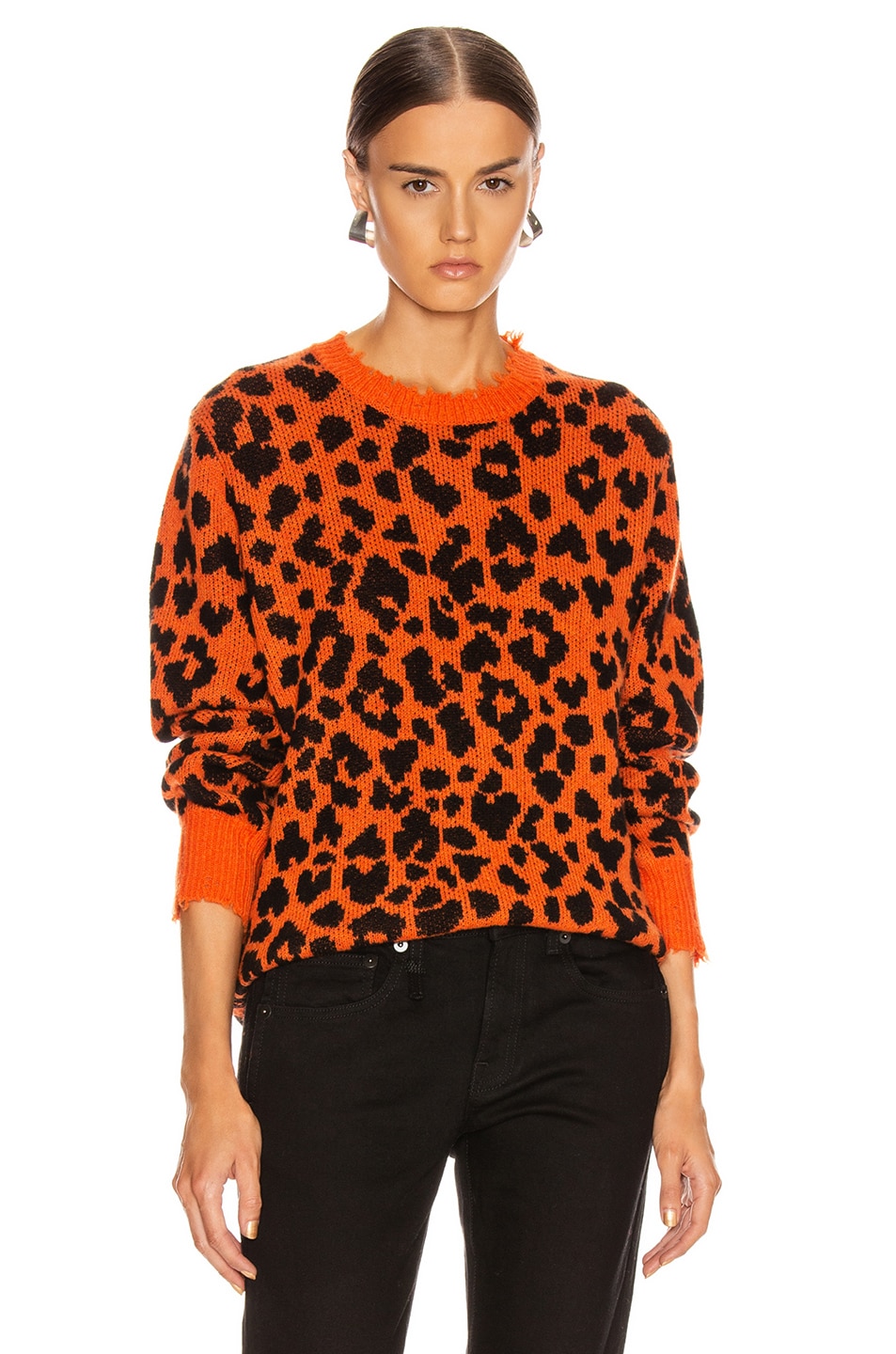 Image 1 of R13 Leopard Sweater in Orange Leopard