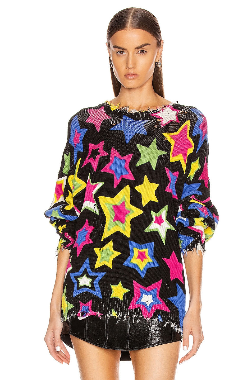 Image 1 of R13 Stars Oversized Sweater in Multi Stars