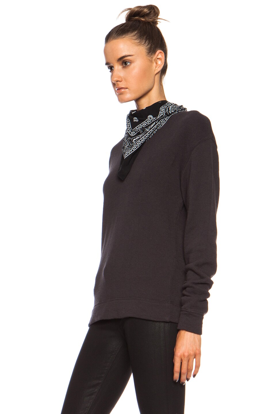 R13 Bandana Cotton Sweatshirt in Black FWRD