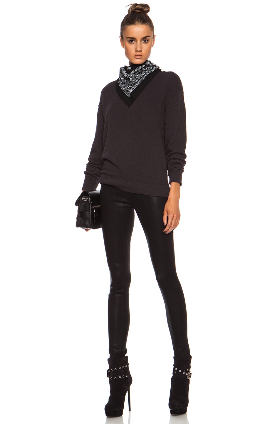 R13 Bandana Cotton Sweatshirt in Black FWRD