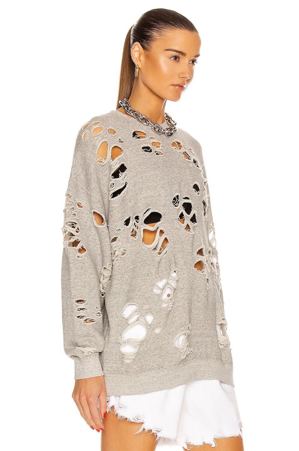 r13 bleached distressed sweater