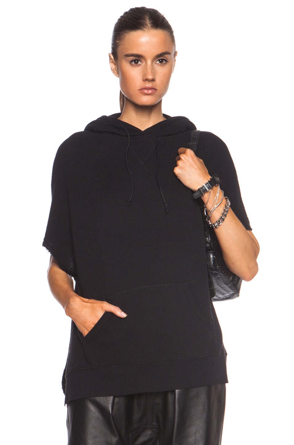 Image 1 of R13 Cape Cotton Hoodie in Black