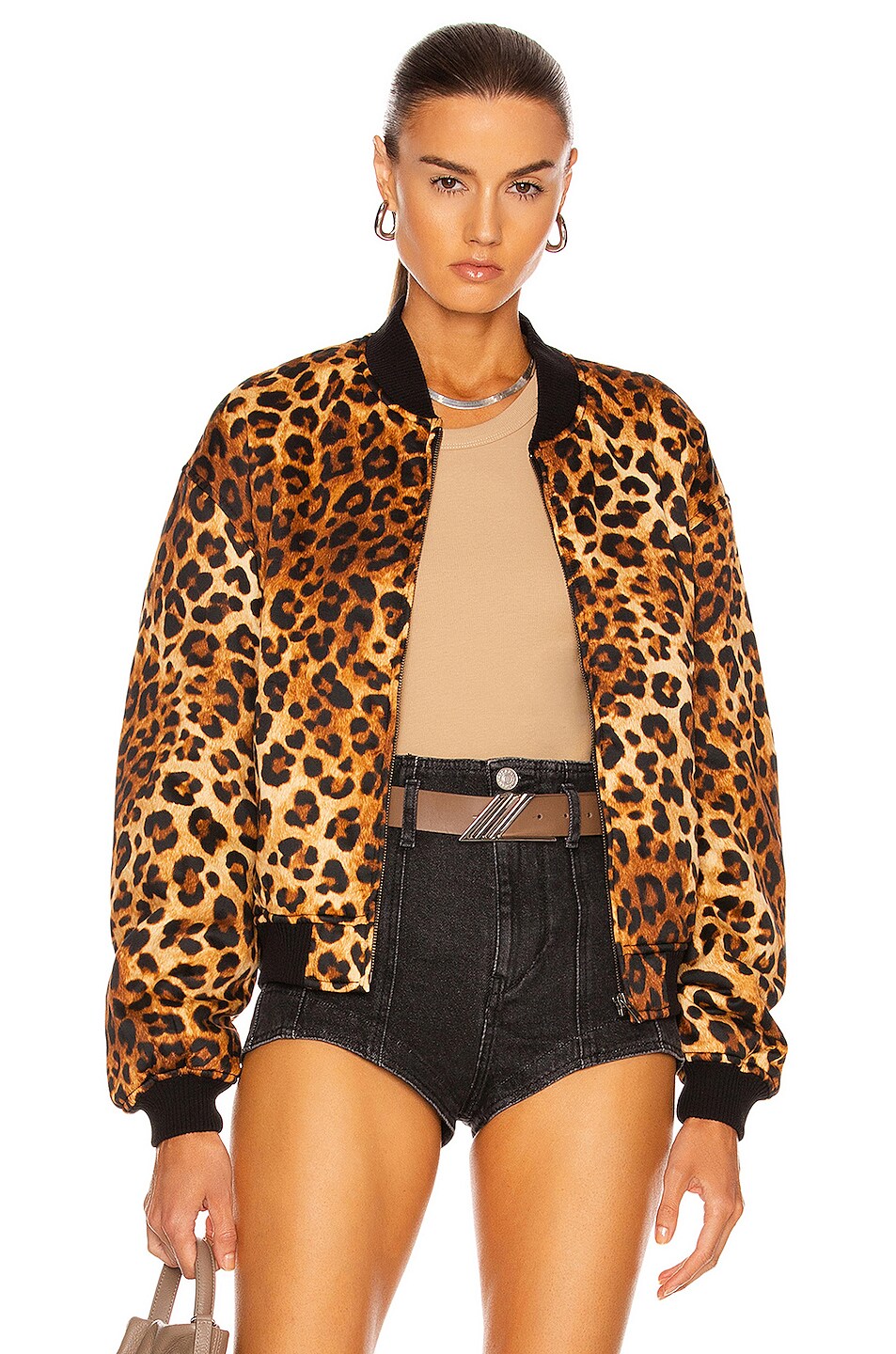 Image 1 of R13 Padded Bomber Jacket in Leopard