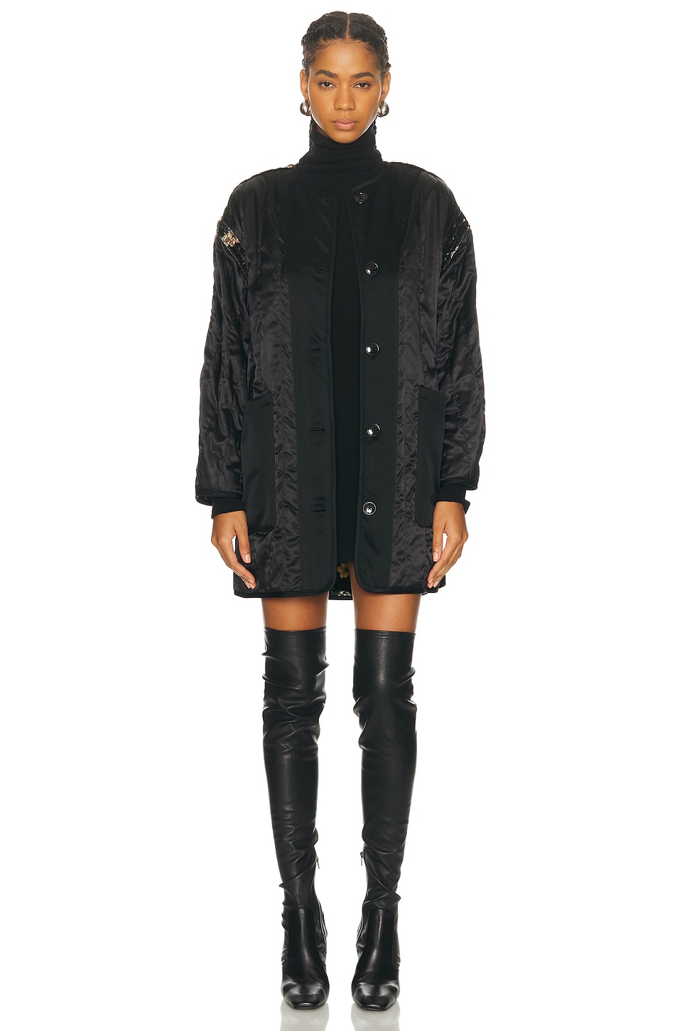 R13 Padded Taped Liner Coat In Multi