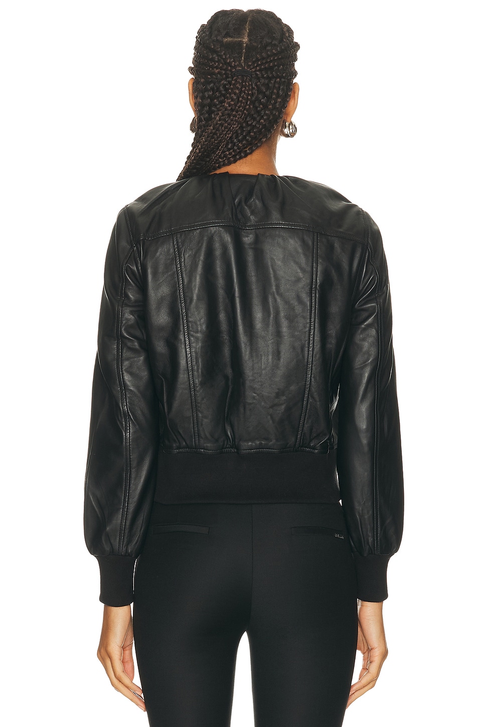 R13 - Pleated Neck Leather Jacket | Plush