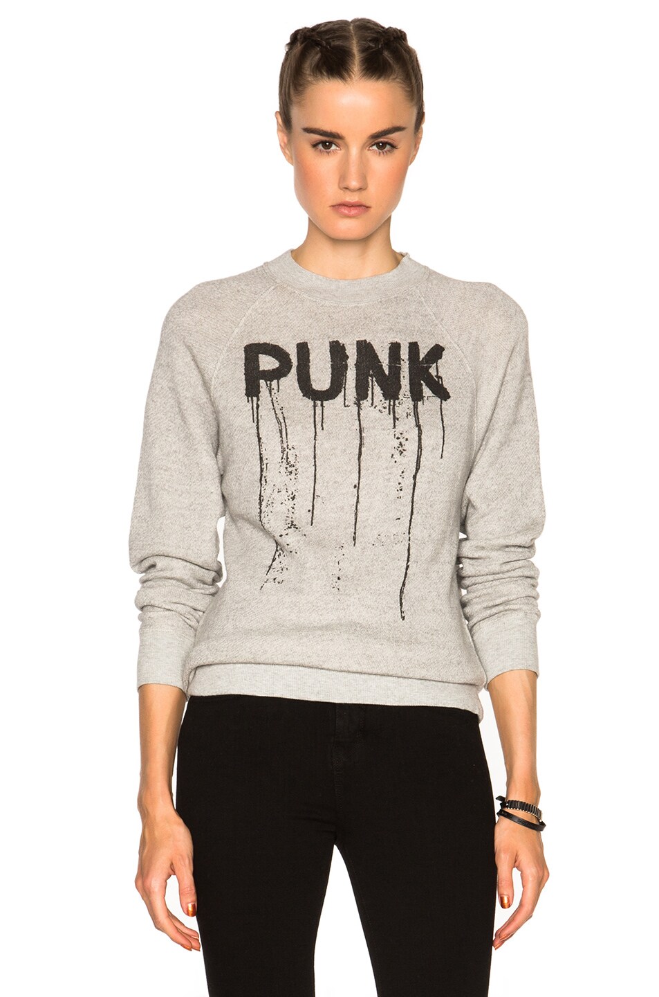 Image 1 of R13 Punk Sweatshirt in Heather Grey