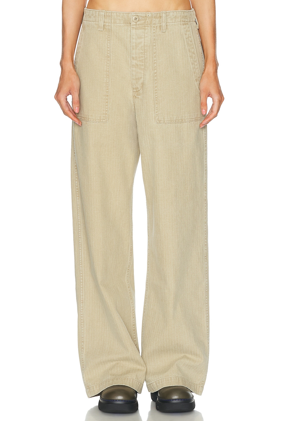 Image 1 of R13 Wide Leg Utility Pant in Beige