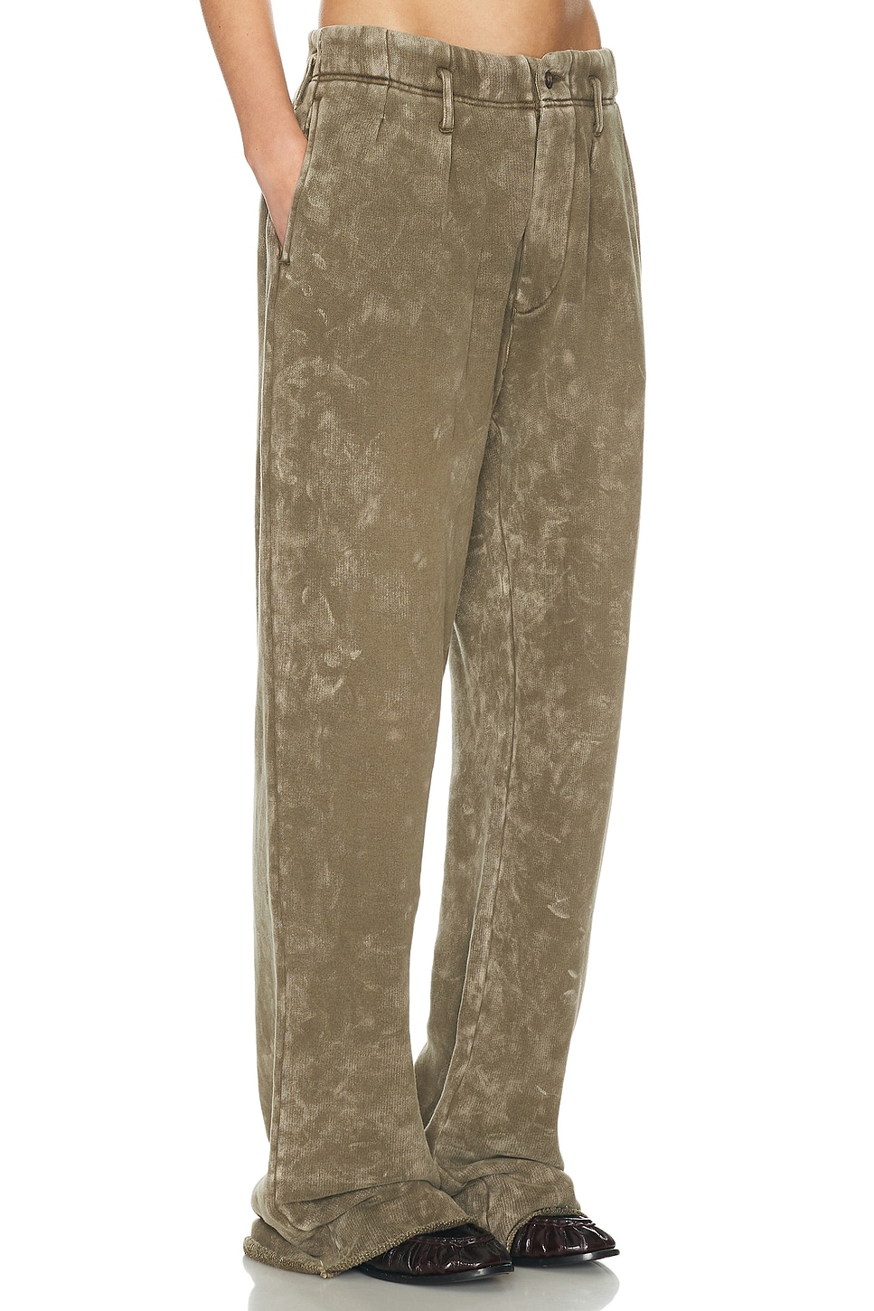 R13 Double Pleat Sweatpant In Brown