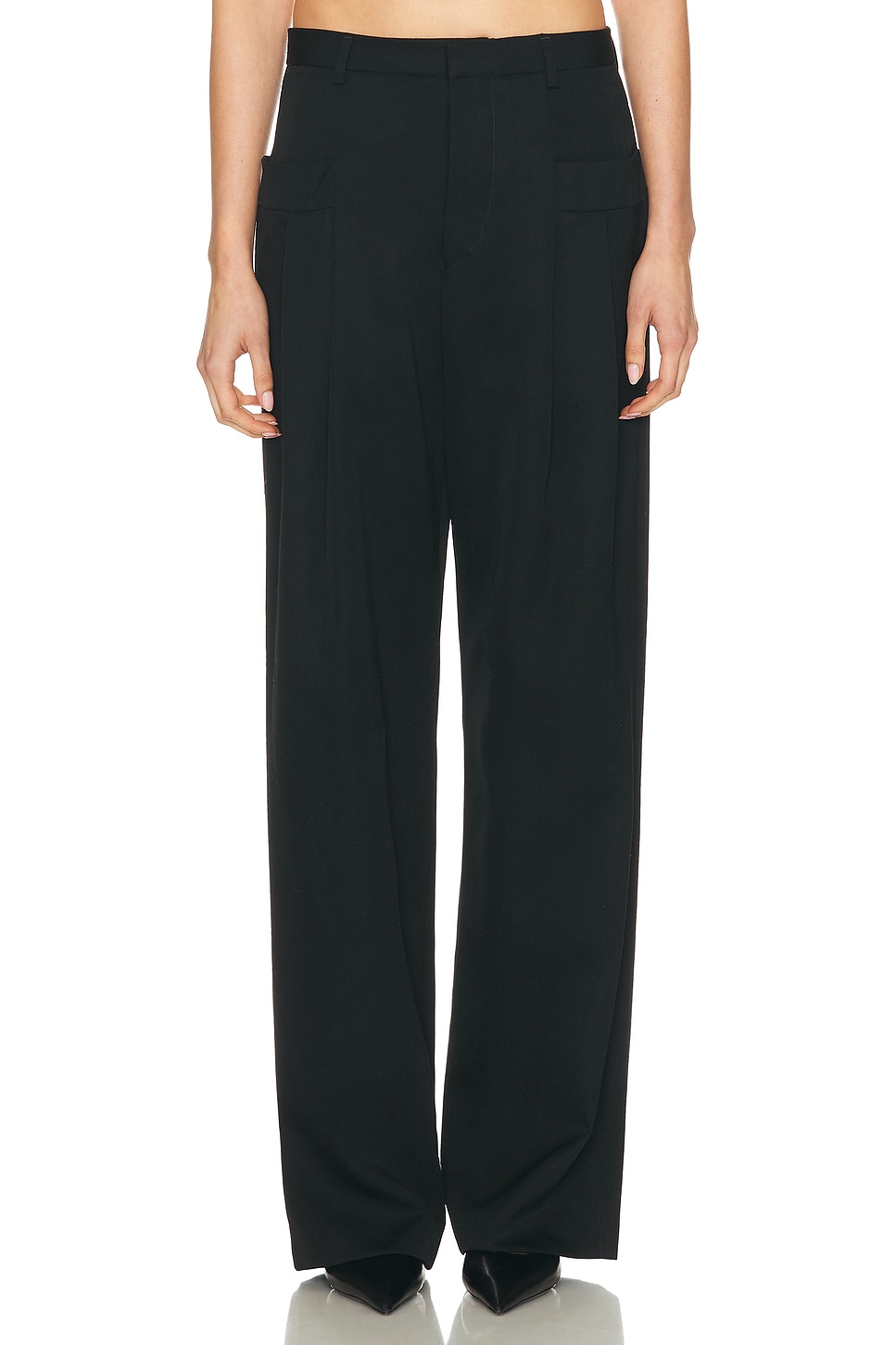 Image 1 of R13 Pleated Pocket Trouser in Black