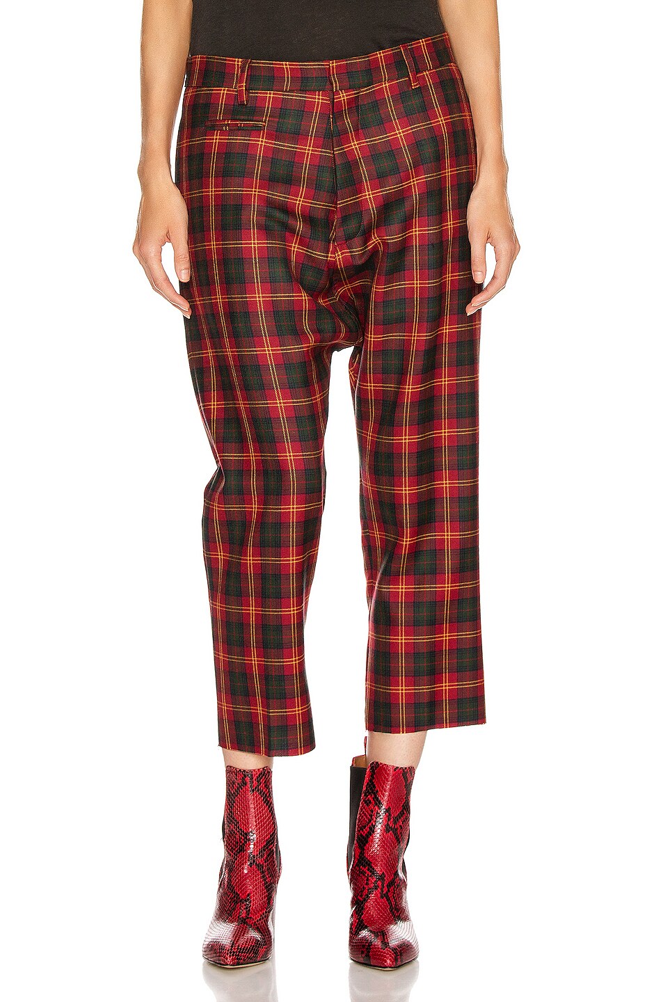 Image 1 of R13 Tailored Drop Trouser in Red Tartan