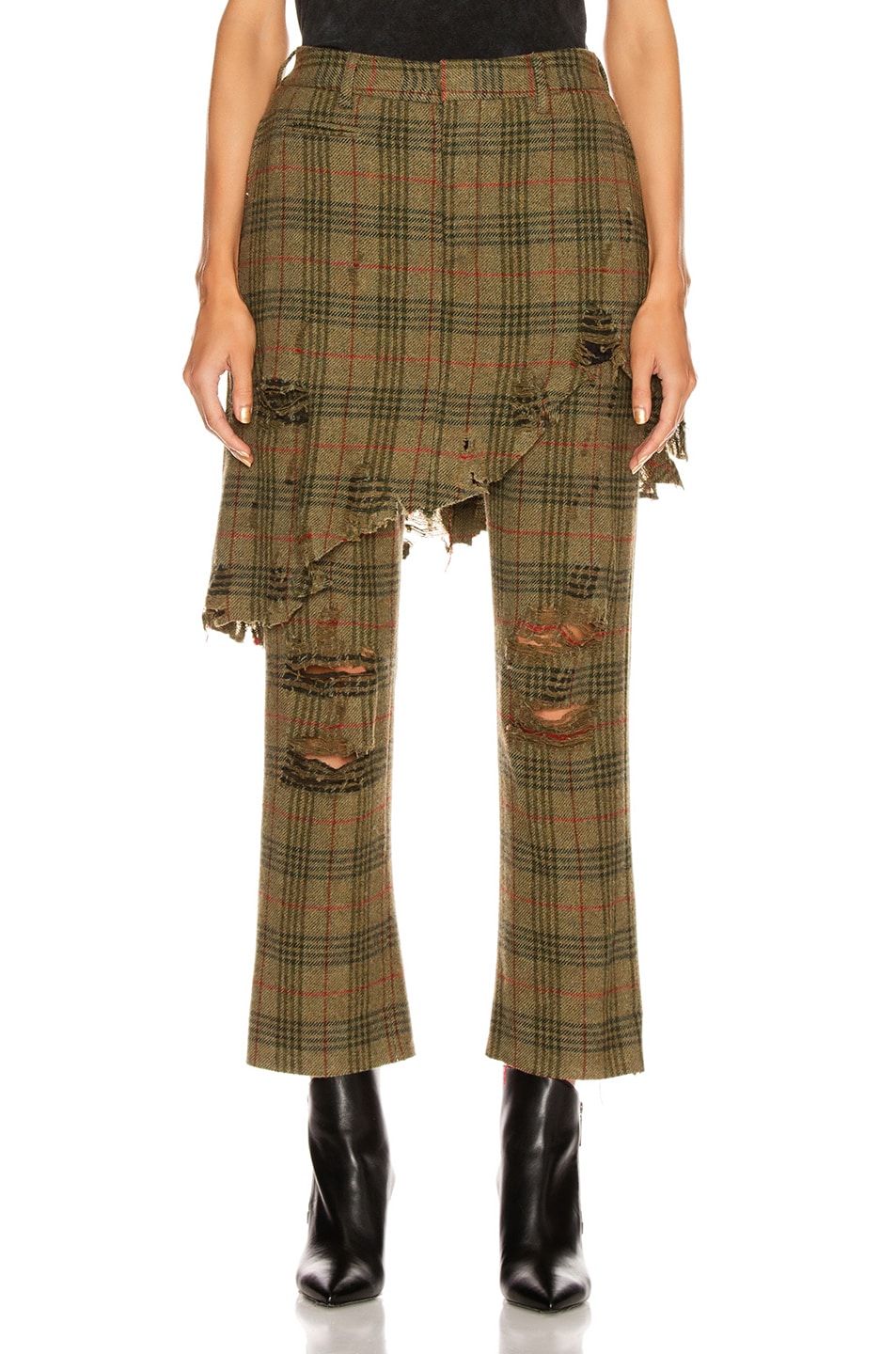 Image 1 of R13 Double Classic Trouser in Green Plaid