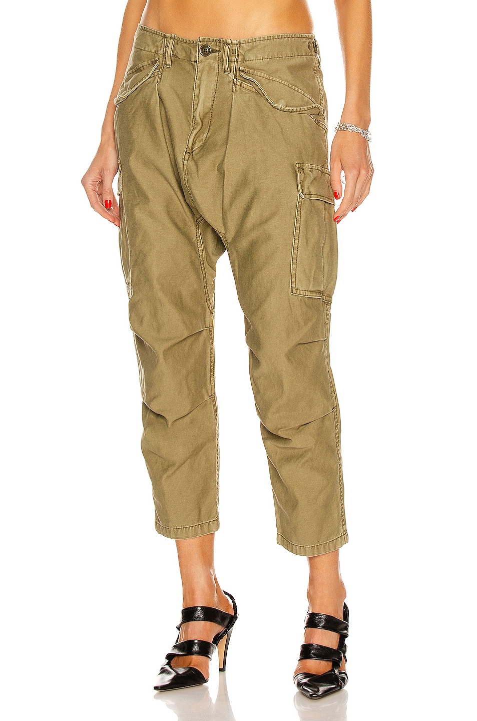 Image 1 of R13 Harem Cargo Pant in Olive