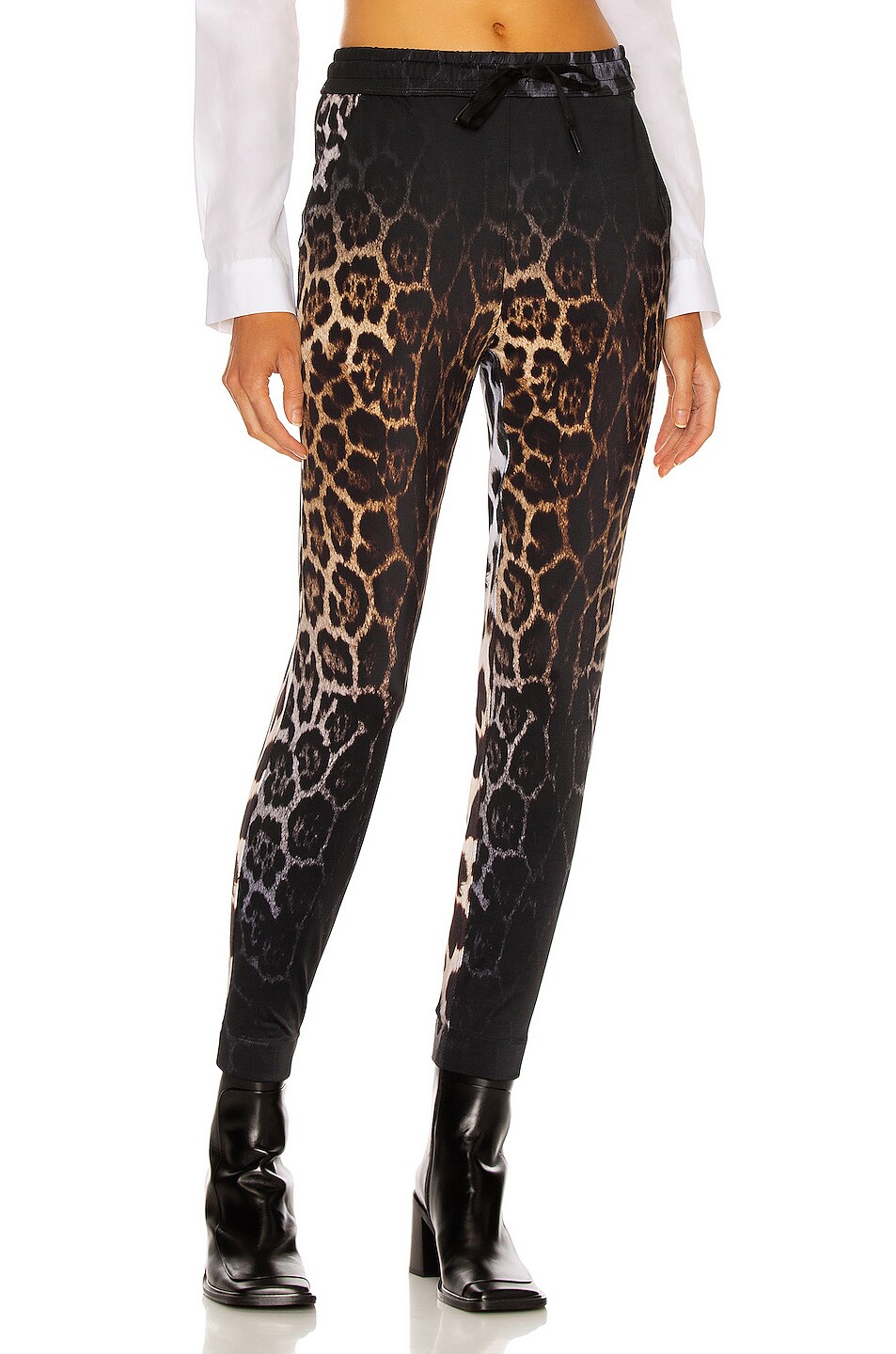 Image 1 of R13 Active Track Pant in Black Faded Leopard