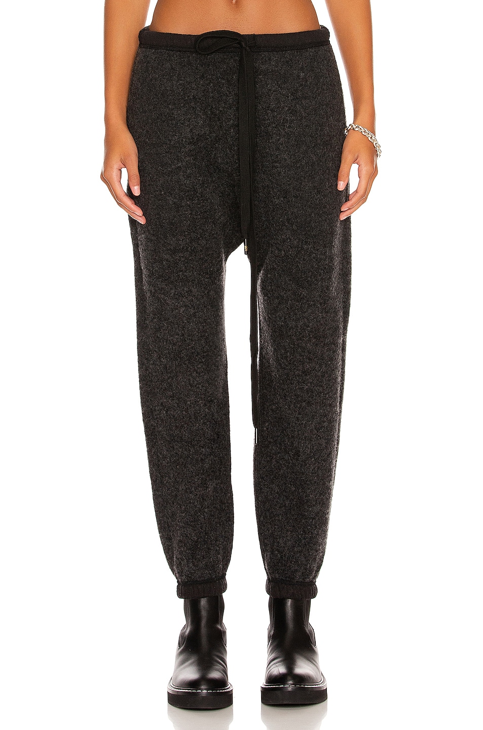 Image 1 of R13 Dropped Crotch Sweatpant in Dark Grey