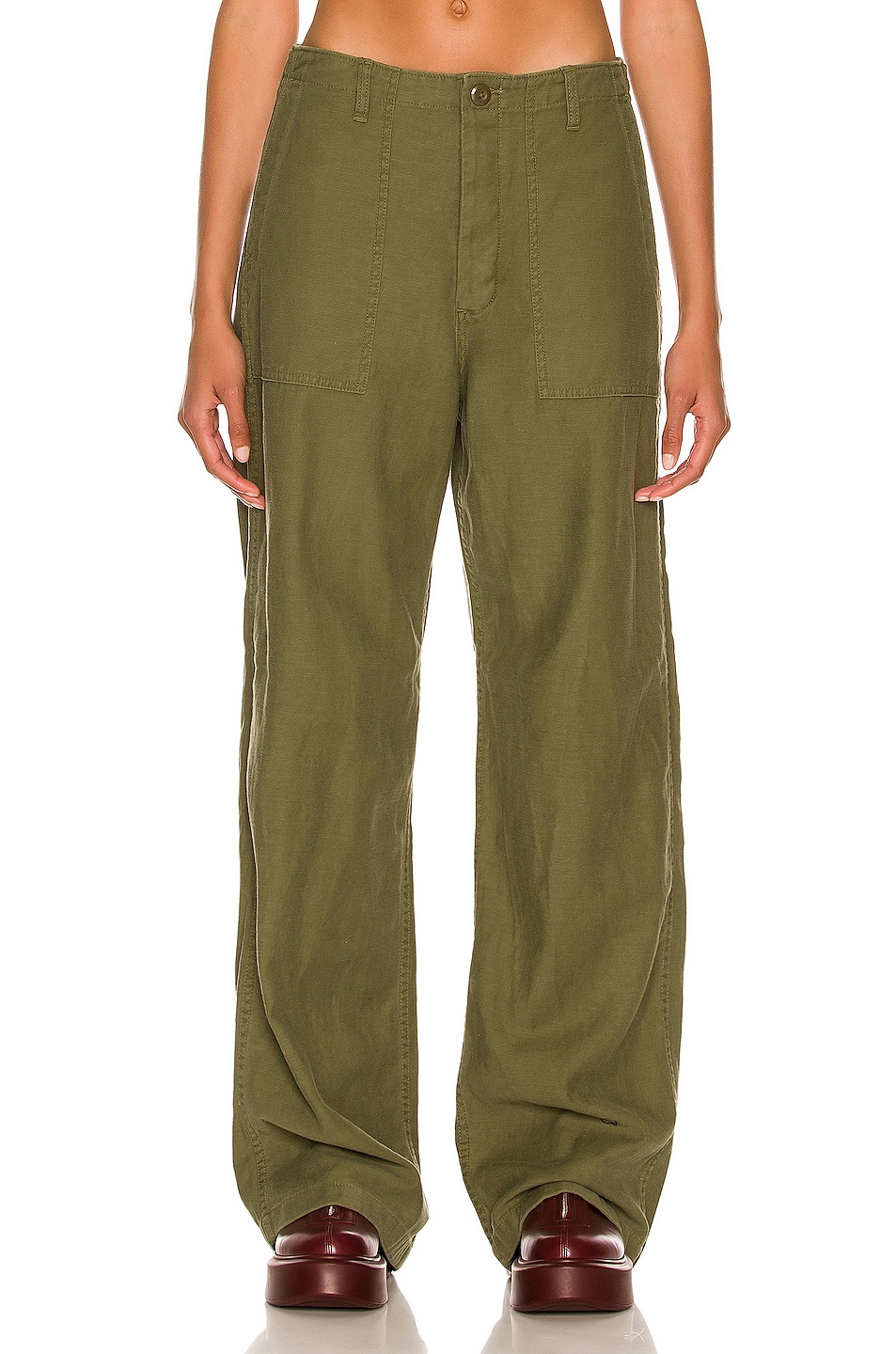 Image 1 of R13 Wide Leg Utility Pant in Olive