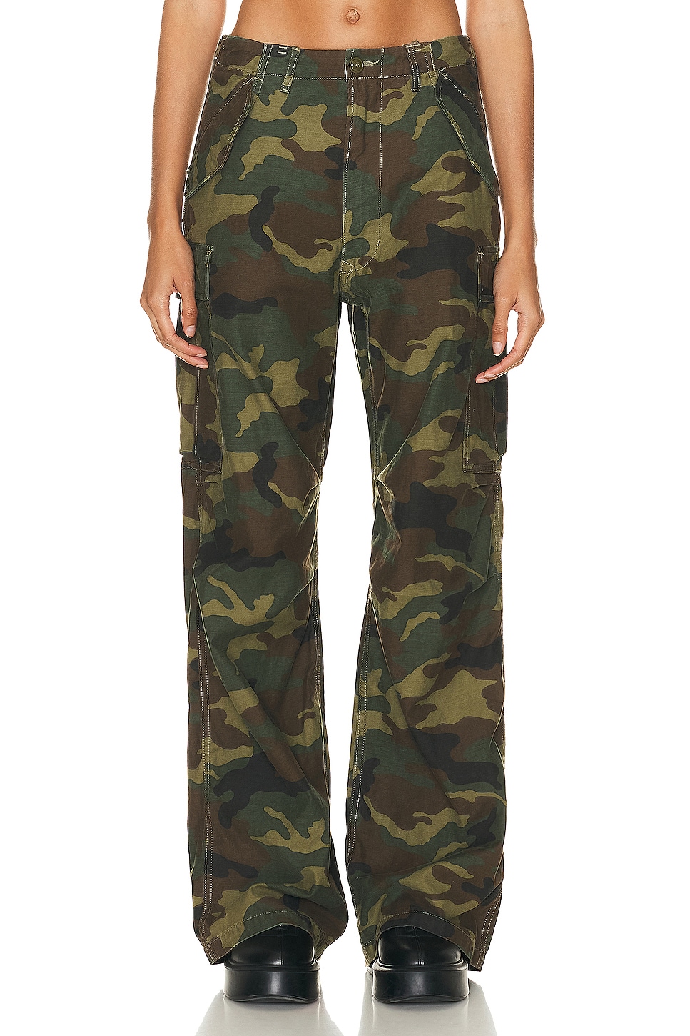 Image 1 of R13 Wide Leg Cargo Pant in Camo