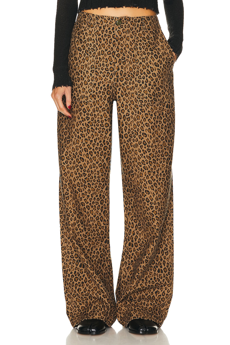 Image 1 of R13 Wide Leg Utility Pant in Leopard