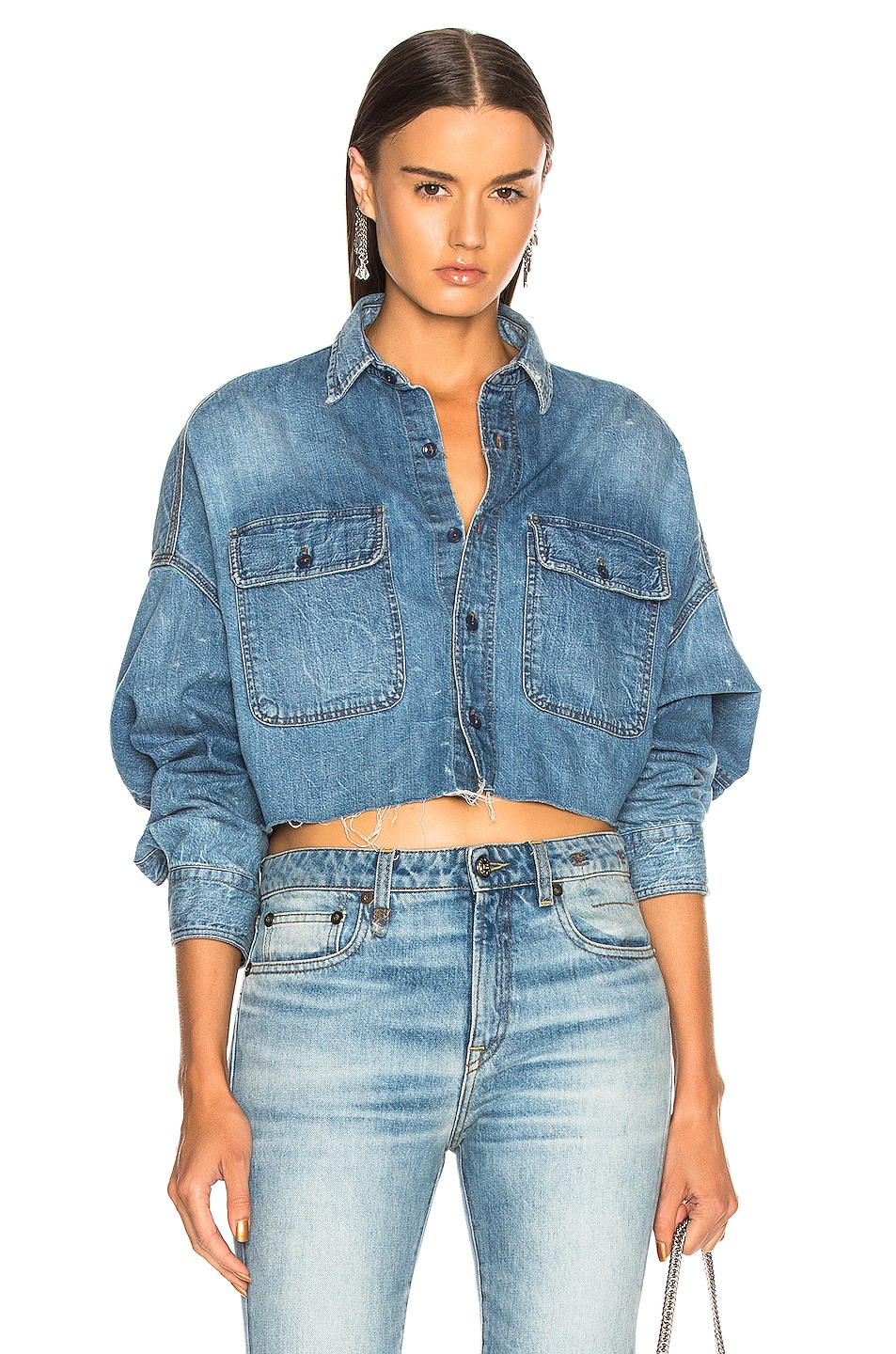 Image 1 of R13 Cropped Shirt in Brindley