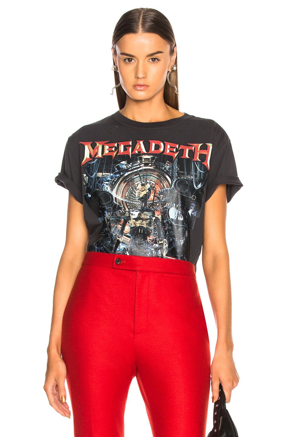 Image 1 of R13 Distressed Megadeth Tee in Skull Biker Black