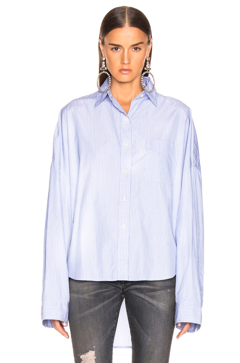 blue stripe shirt women