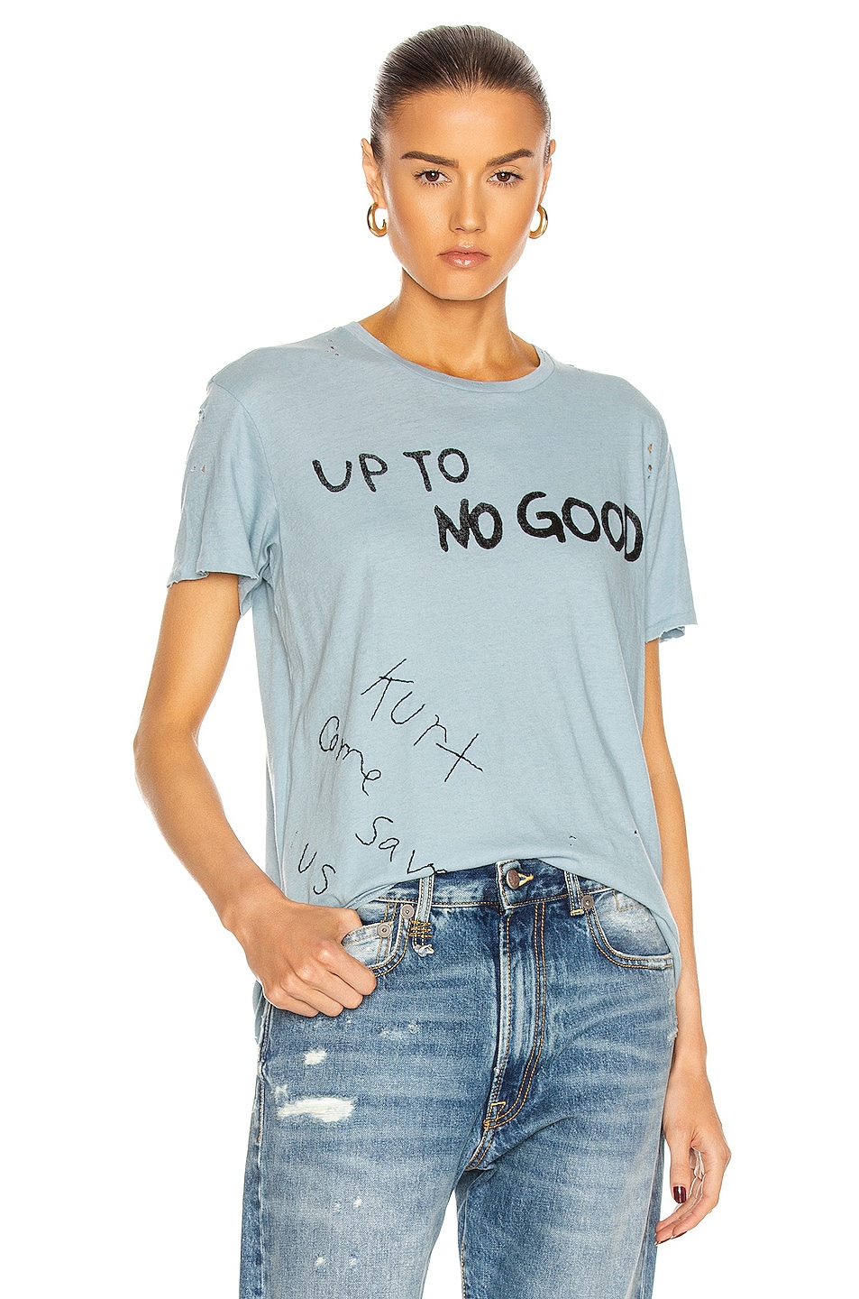 Image 1 of R13 Up to No Good Boy Tee in Light Blue