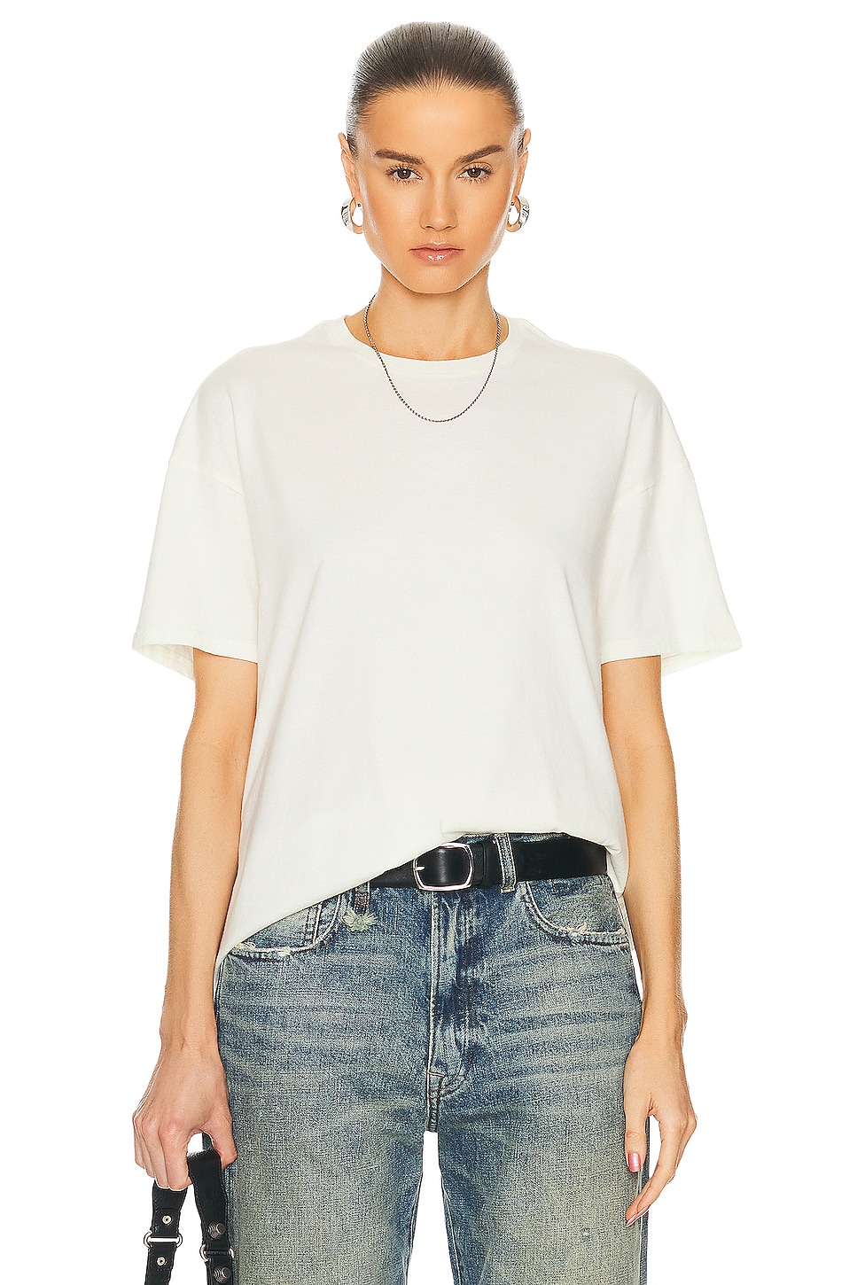 Image 1 of R13 Boxy Seamless Tee in White