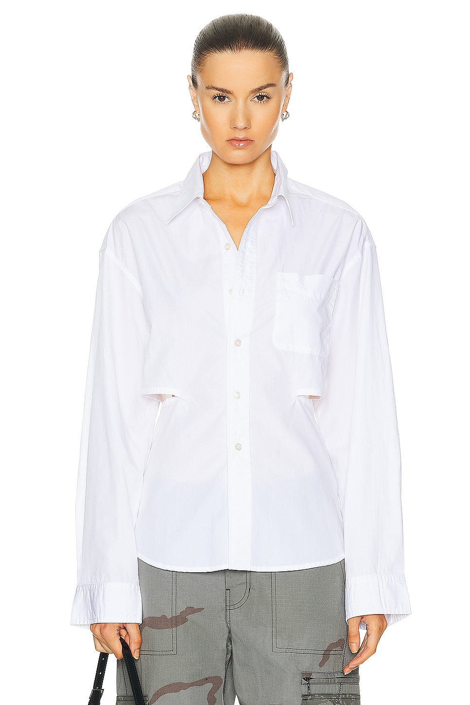 Image 1 of R13 Open Back Shirt in White