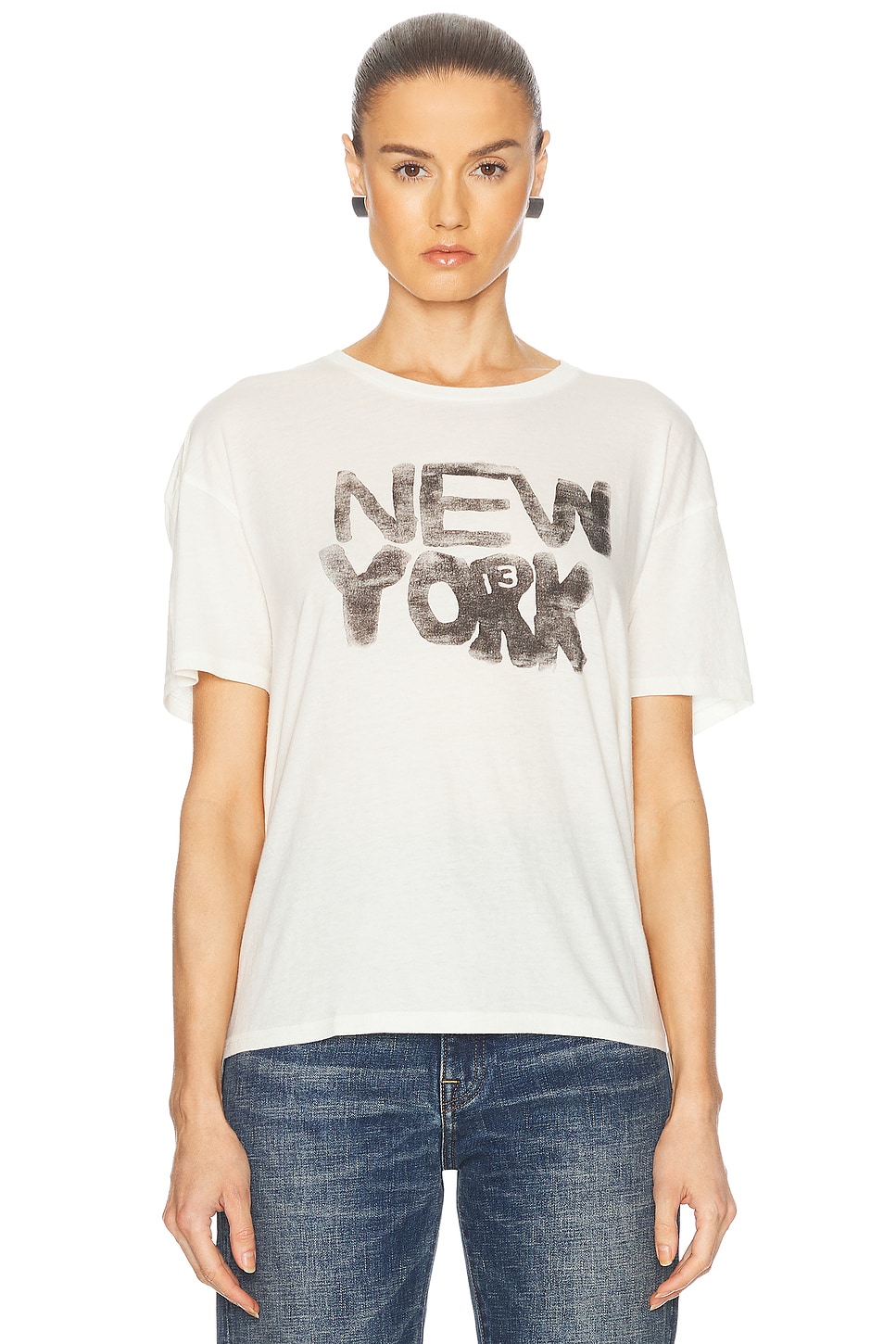 Image 1 of R13 NY Relaxed Tee in Ecru