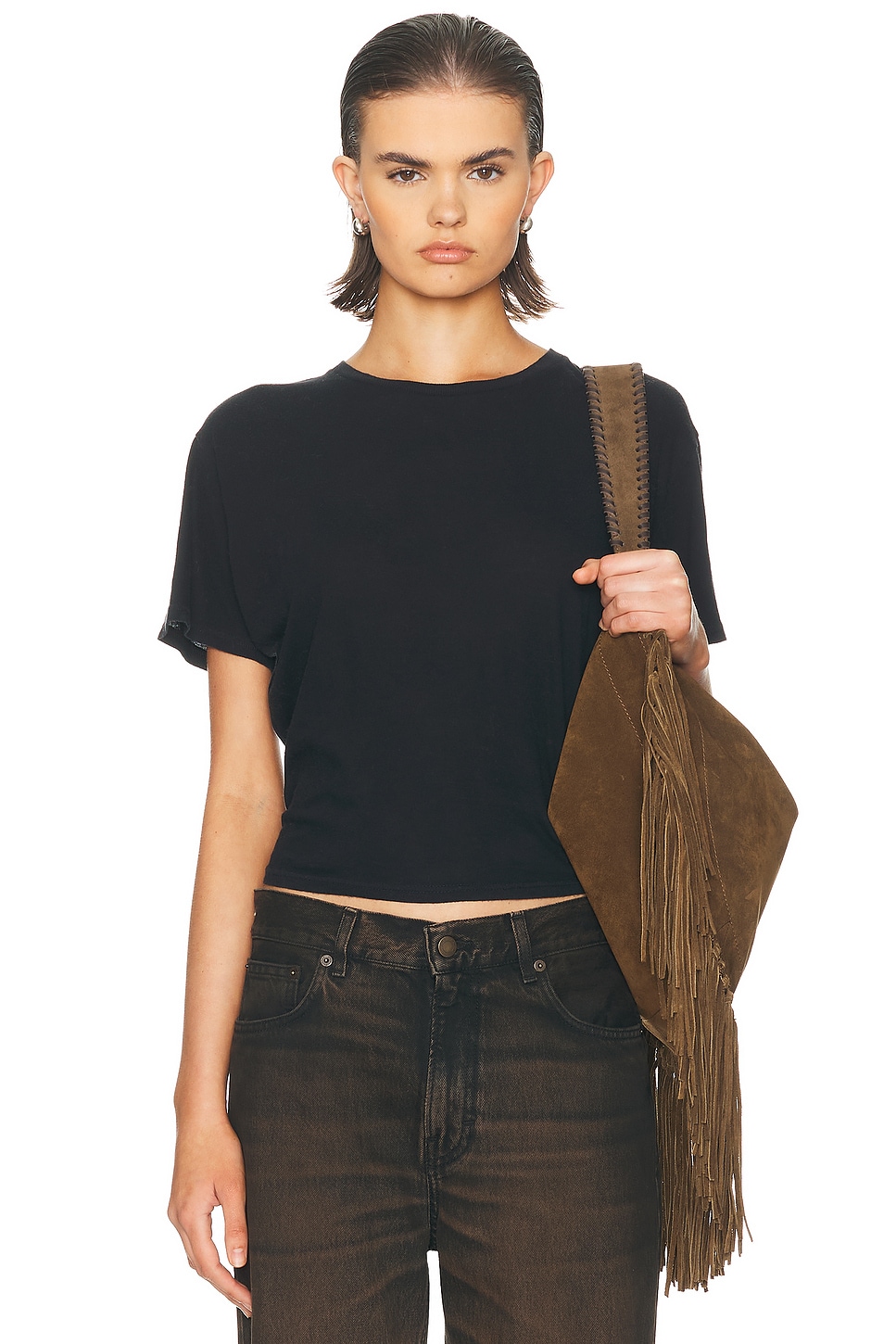R13 Tight Waist Tee In Black