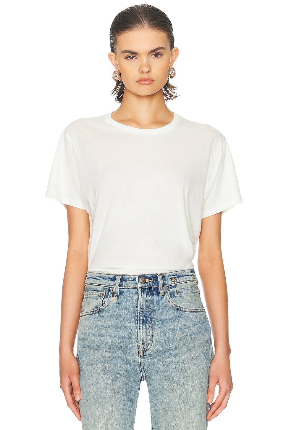 R13 Tight Waist Tee In White