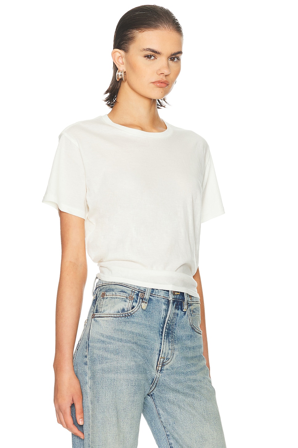 R13 Tight Waist Tee In White
