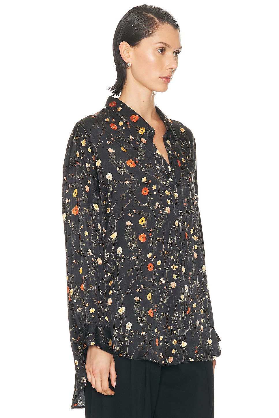 R13 Floral-print Shirt In Black