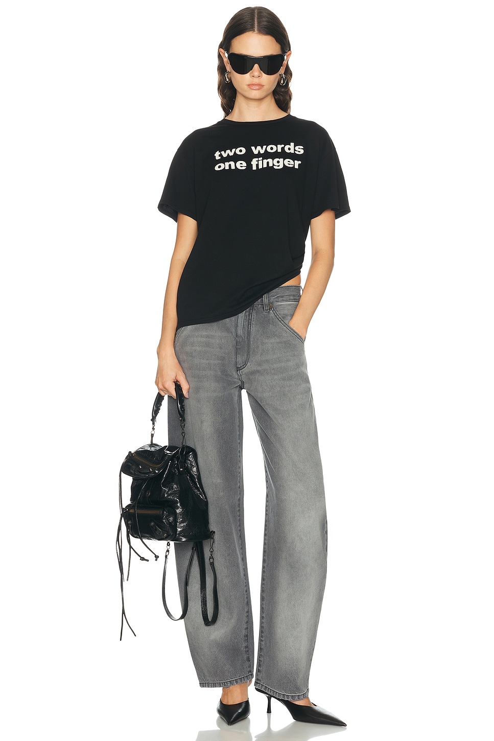 R13 Two Words One Finger Boy Tee