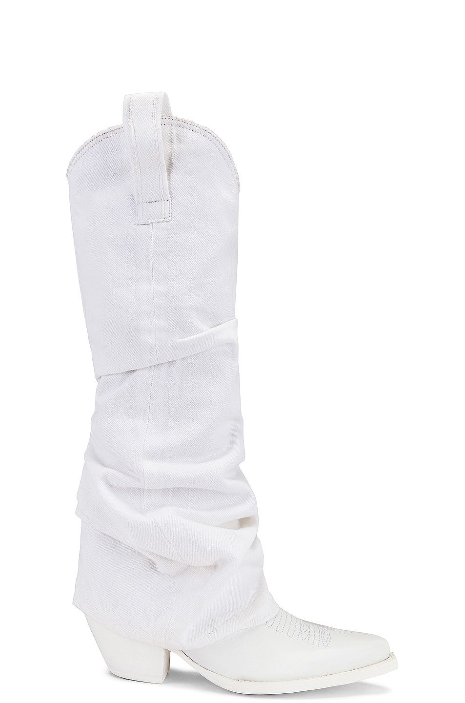 Image 1 of R13 Mid Cowboy Boot with Sleeve in White