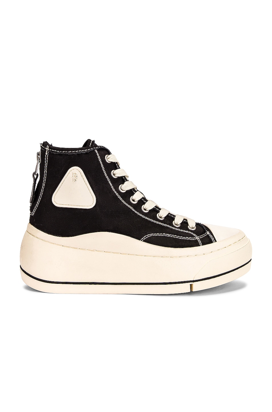 Image 1 of R13 High Top Sneaker in Black Canvas