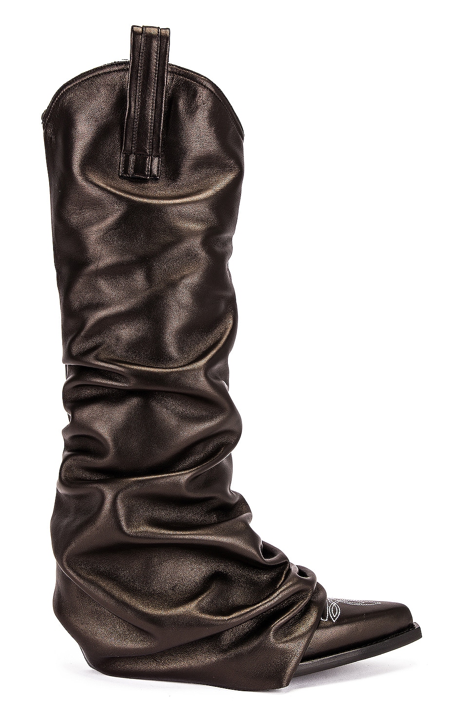Image 1 of R13 Mid Cowboy Boot with Sleeve in Black Leather
