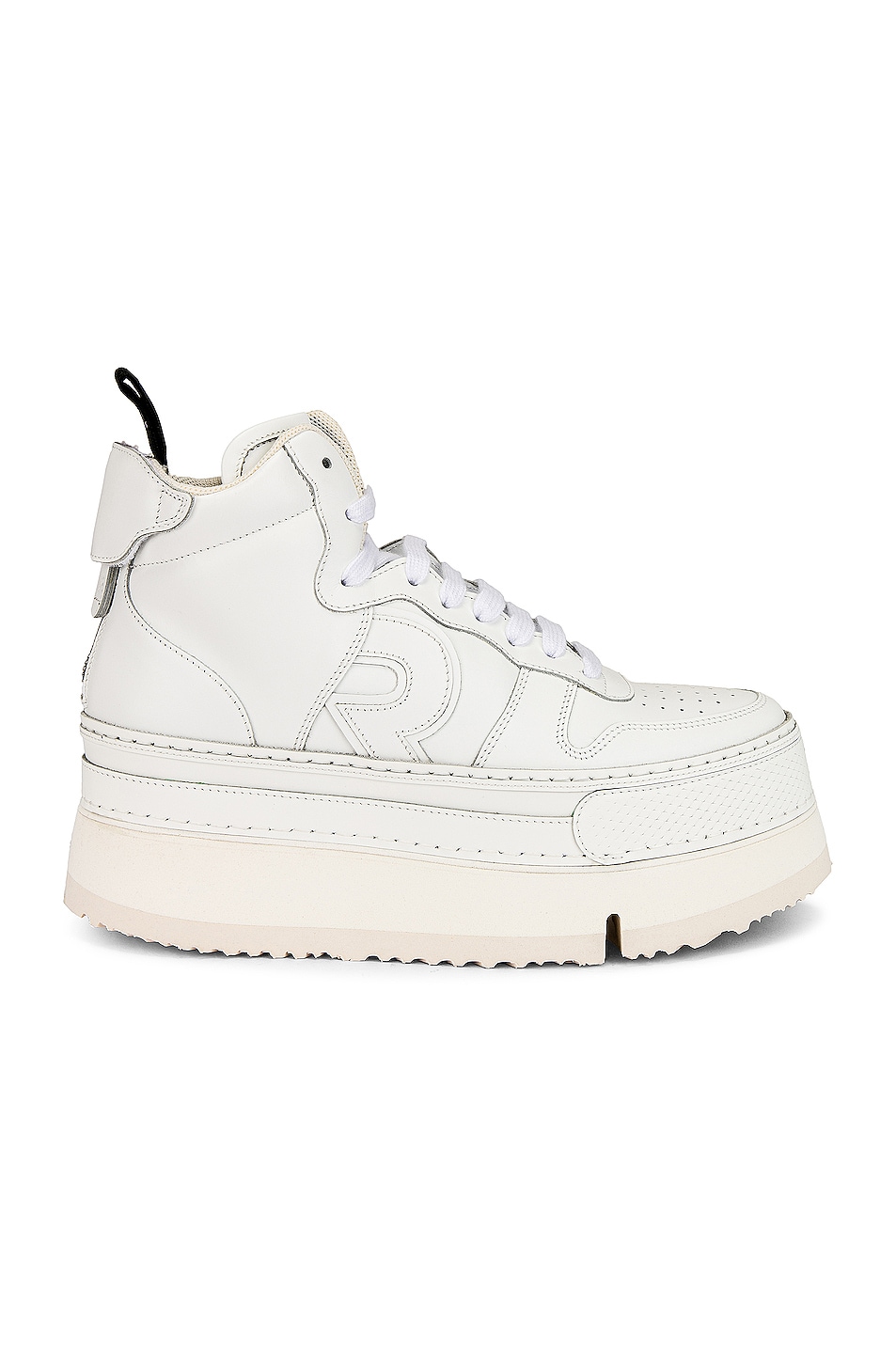 Image 1 of R13 High Top Platform Sneaker in White Leather