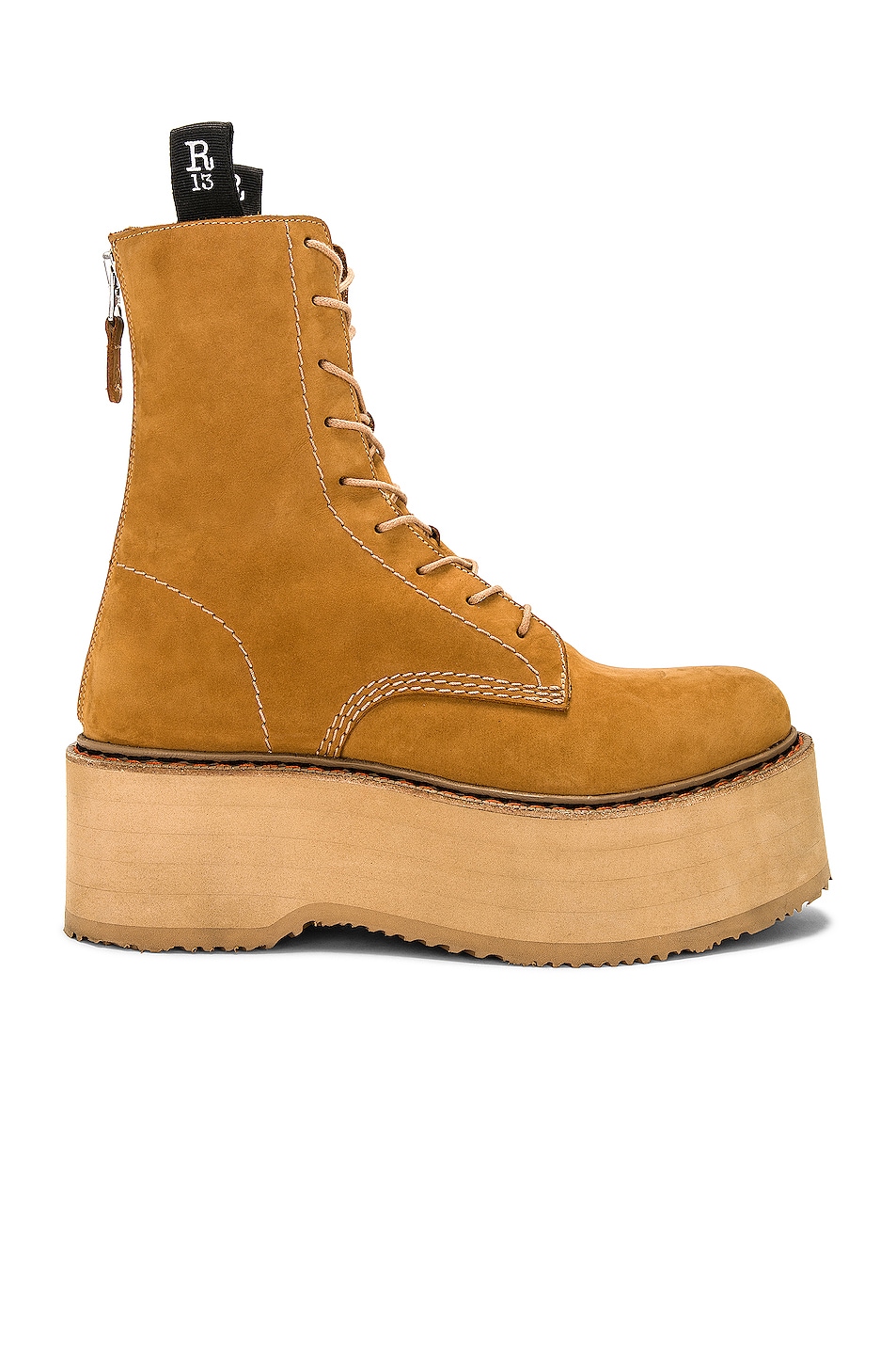 Image 1 of R13 Double Stack Boot in Tan Nubuck