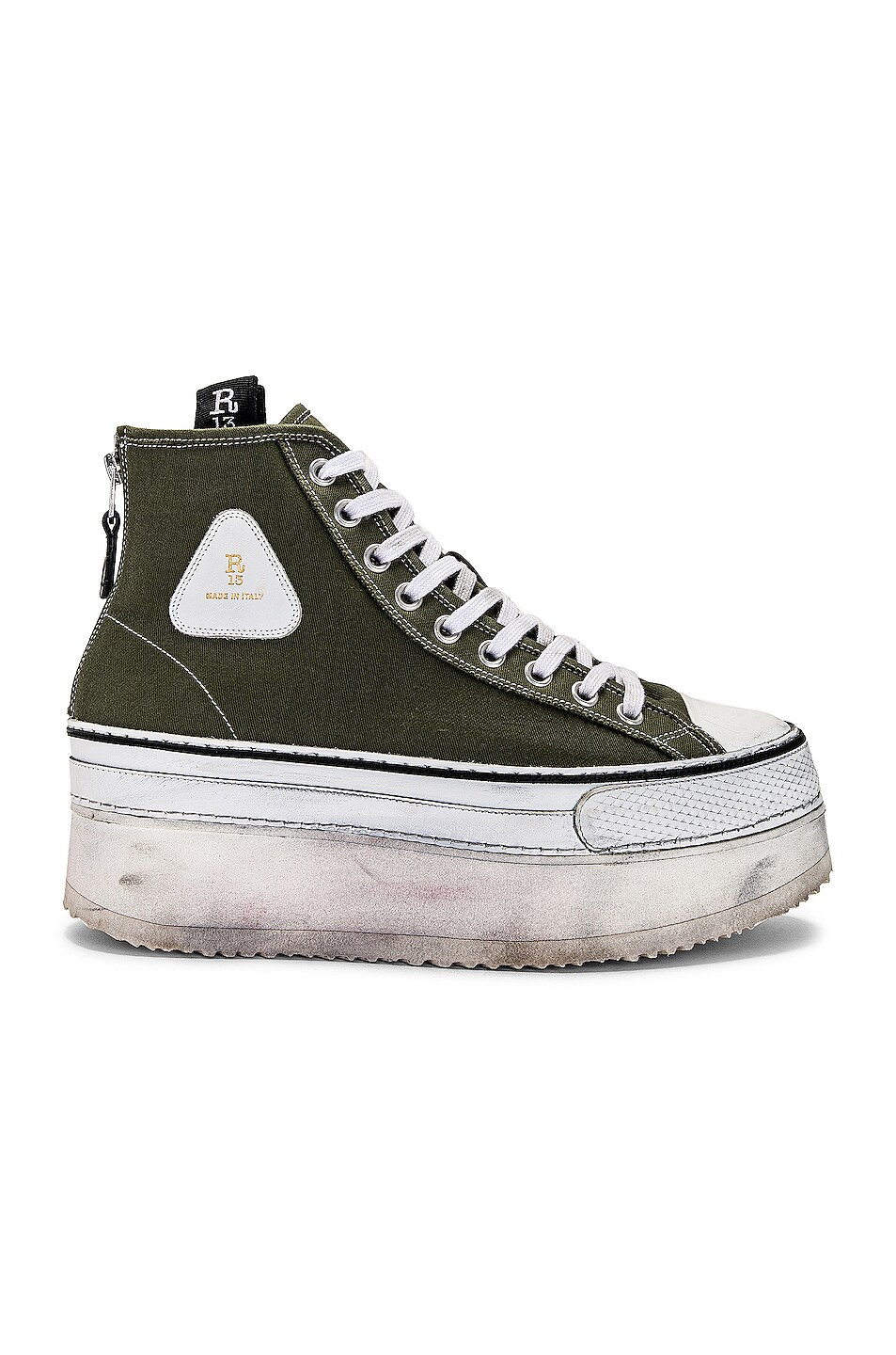 Image 1 of R13 Courtney Sneaker in Olive Sateen