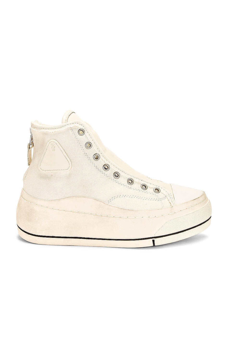 Image 1 of R13 Plain Lace Free Kurt High Top Sneaker in White