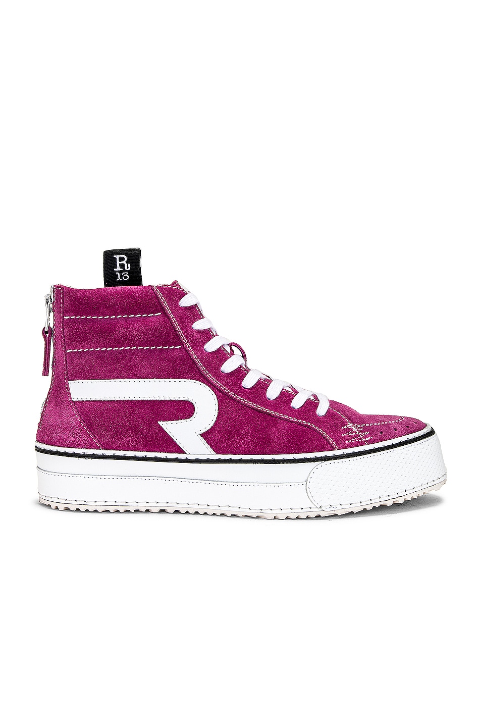 Image 1 of R13 The Rogue Sneaker (Single Stack) in BRIGHT PINK SUEDE