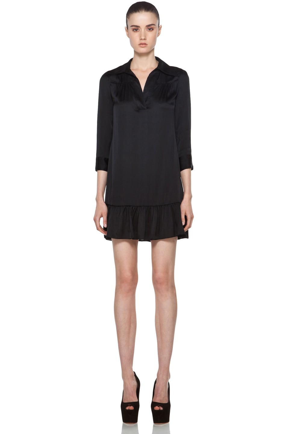 Rachel Zoe Sally Shirt Dress in Black | FWRD