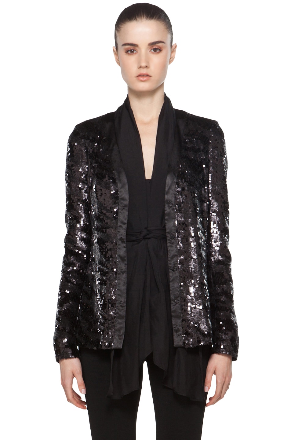 Rachel Zoe Bailey Sequin Cardigan in Black | FWRD