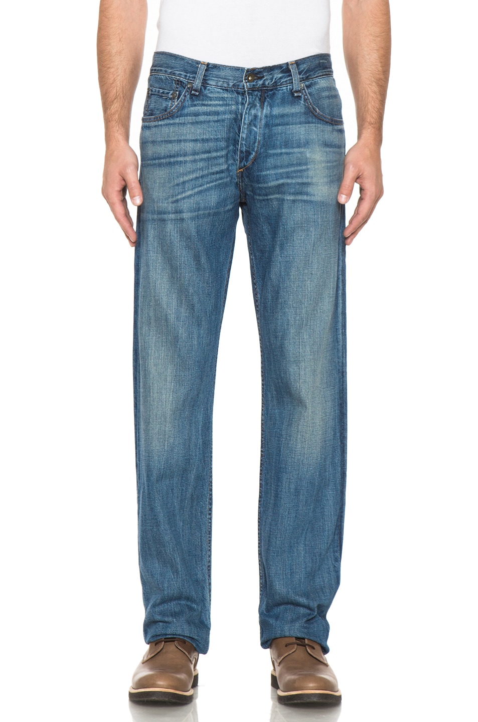 Image 1 of Rag & Bone RB15X Mid Rise Slim Straight Fit Jean in Perfect