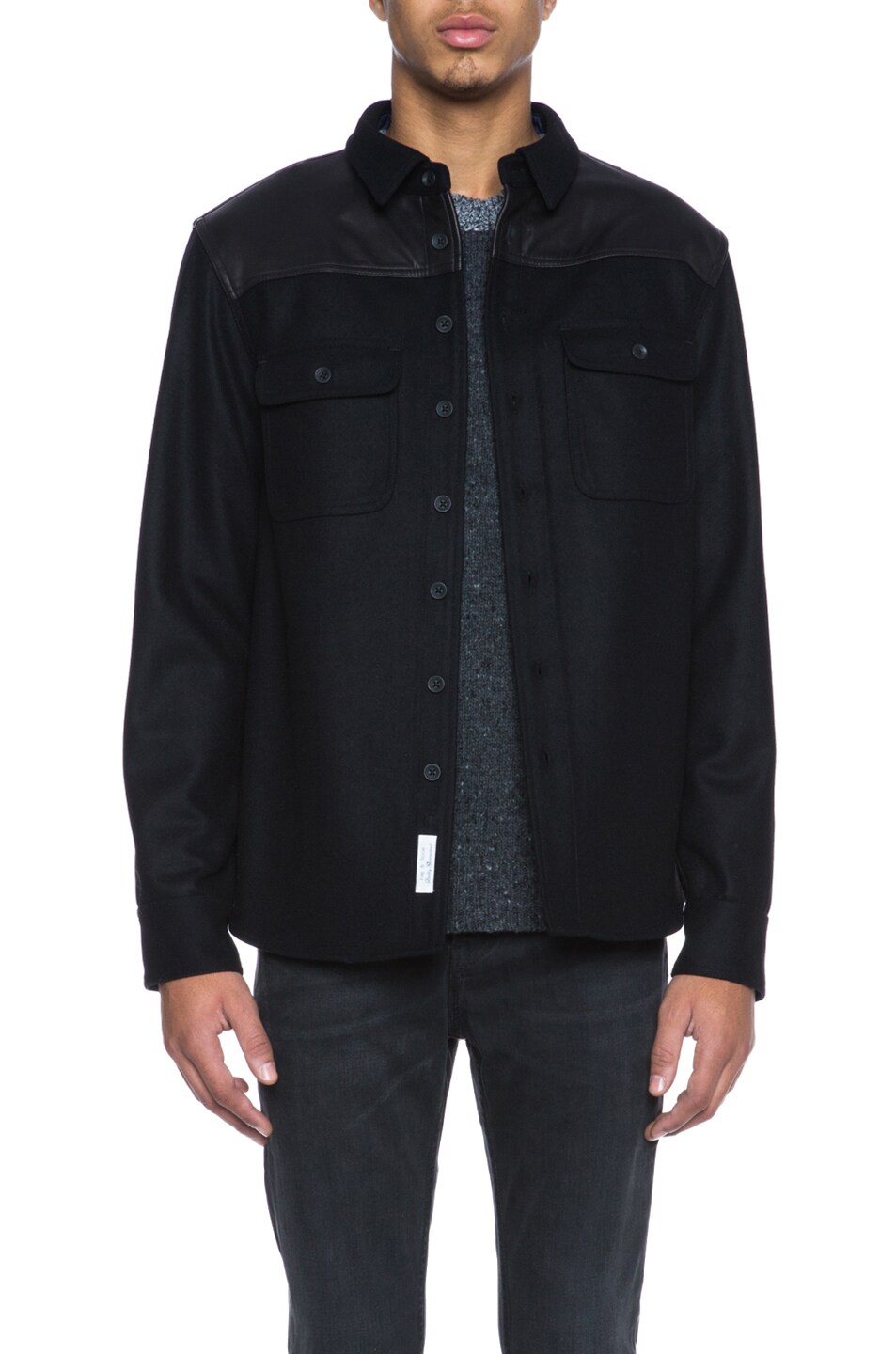 Rag & Bone Lumberjack Wool-Blend Shirt in Black | FWRD